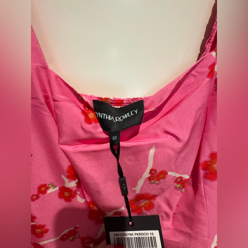 NWT Cynthia Rowley Cherry Blossom Print Smocked Back Bubble Dress - Size 10 - Picture 8 of 14